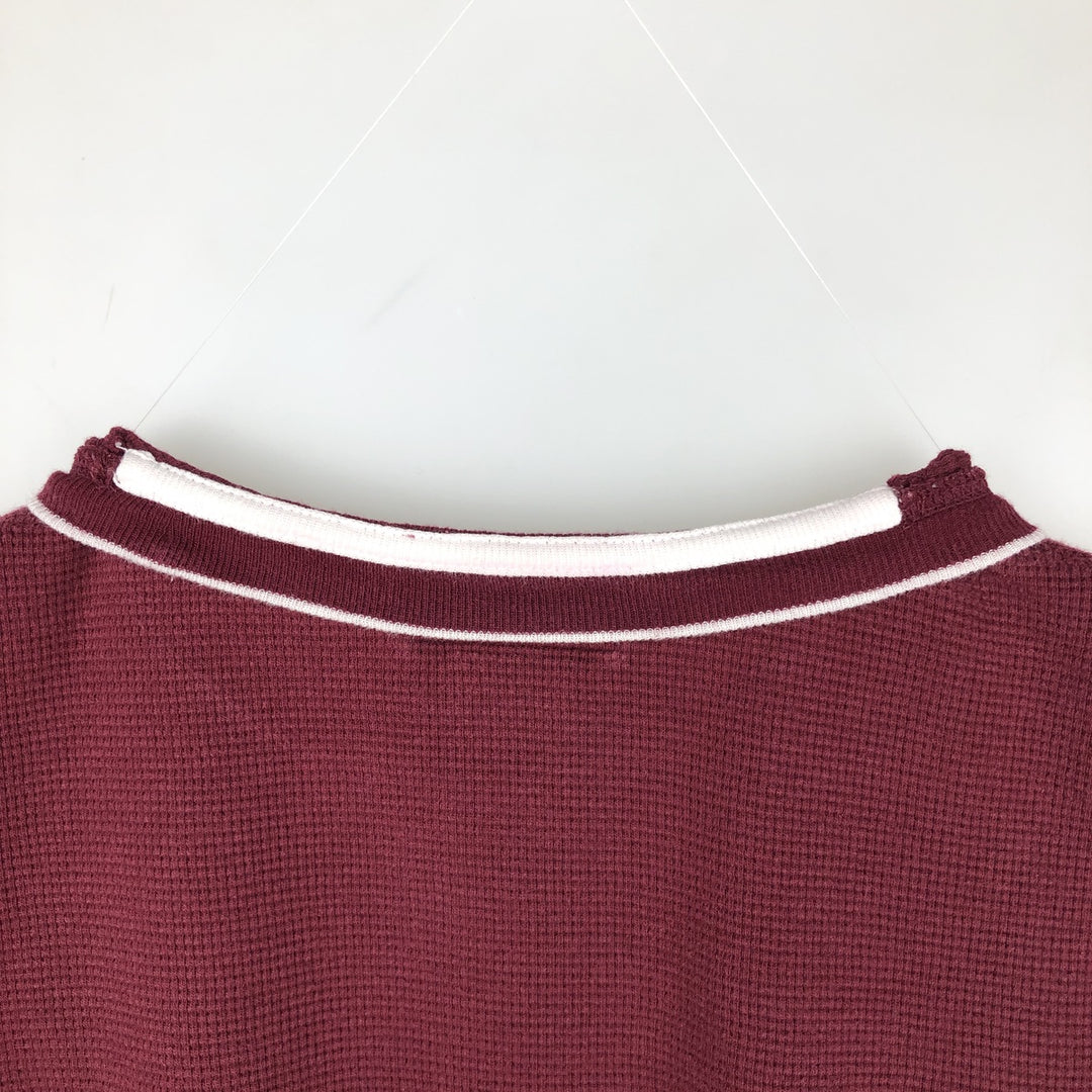 Ralph Lauren POLO RALPH LAUREN Thermal Ron T Waffle Men's L size cotton red type Vintage Second Hand