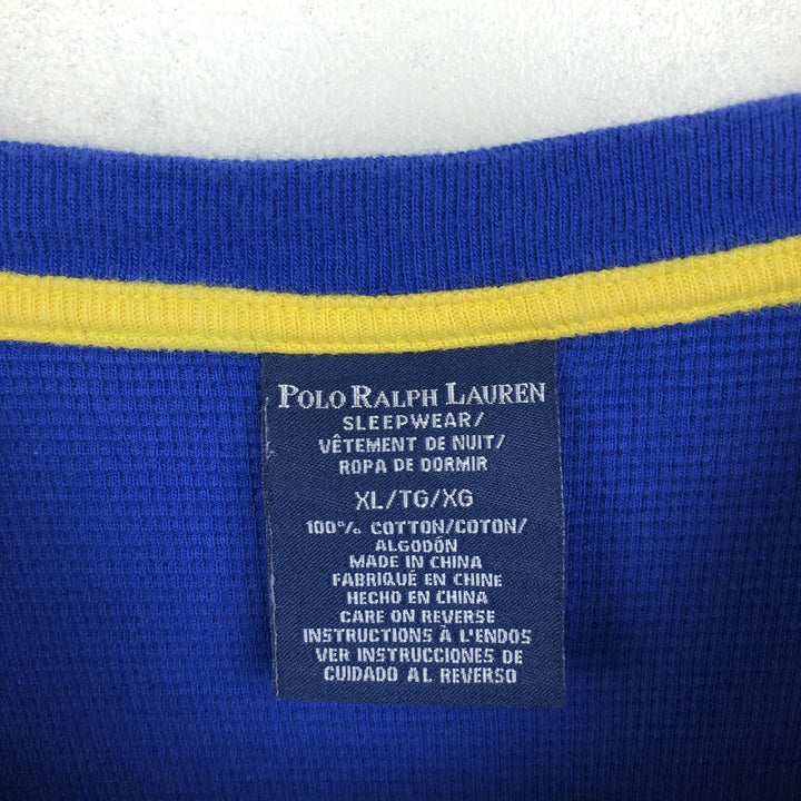 Ralph Lauren POLO RALPH LAUREN SLEEPWEAR long-sleeved T-shirt, men's size XL cotton blue type Vintage Second Hand