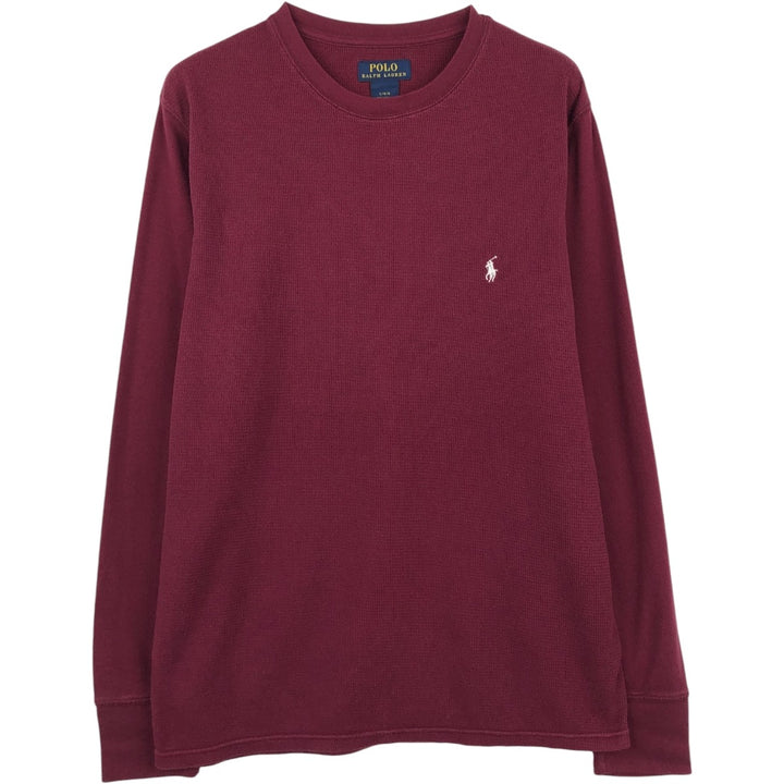 Ralph Lauren POLO RALPH LAUREN Thermal Ron T Waffle Men's L size cotton wine-red Vintage Second Hand