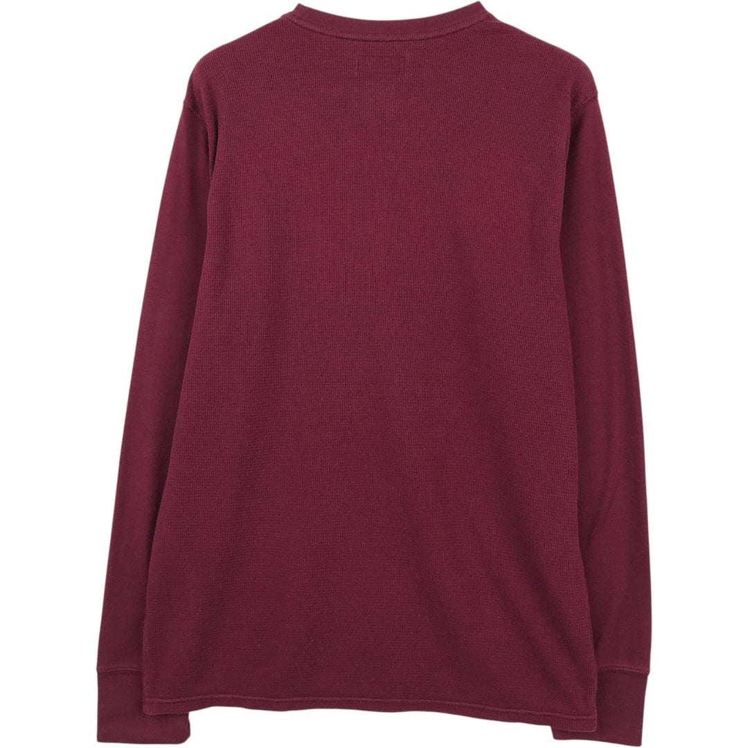 Ralph Lauren POLO RALPH LAUREN Thermal Ron T Waffle Men's L size cotton wine-red Vintage Second Hand