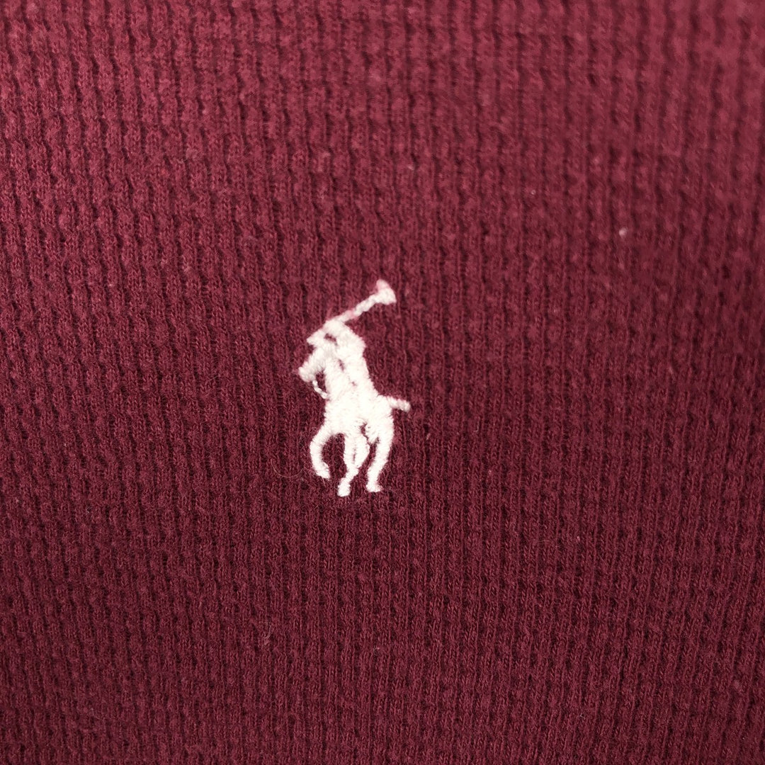 Ralph Lauren POLO RALPH LAUREN Thermal Ron T Waffle Men's L size cotton wine-red Vintage Second Hand