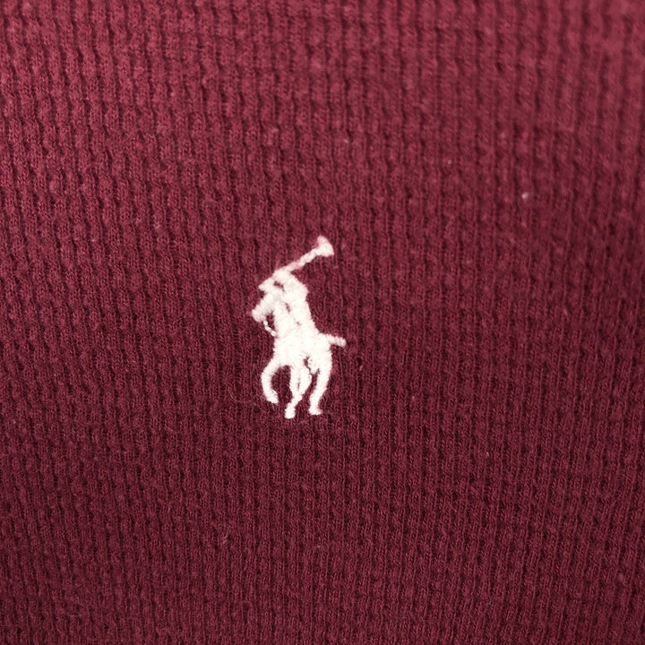 Ralph Lauren POLO RALPH LAUREN Thermal Ron T Waffle Men's L size cotton wine-red Vintage Second Hand