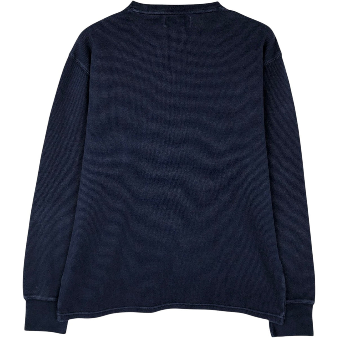 Ralph Lauren POLO RALPH LAUREN Thermal Ron T Waffle Men's L size cotton navy blue type Vintage Second Hand