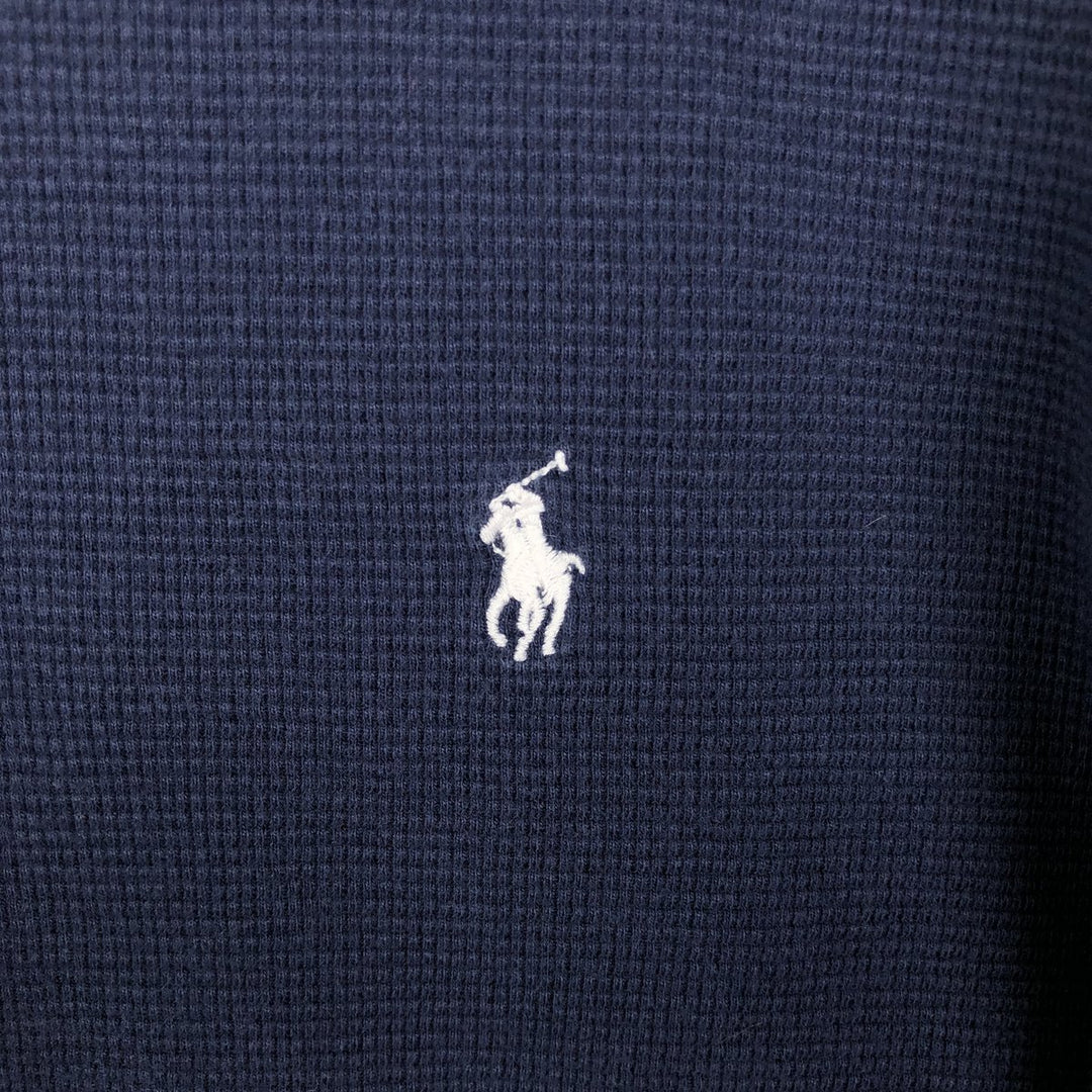 Ralph Lauren POLO RALPH LAUREN Thermal Ron T Waffle Men's L size cotton navy blue type Vintage Second Hand