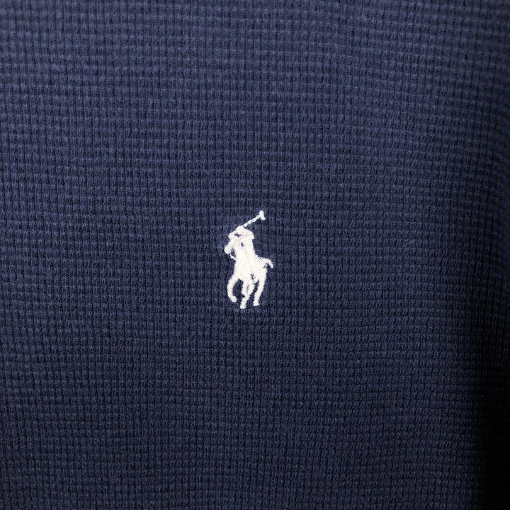 Ralph Lauren POLO RALPH LAUREN Thermal Ron T Waffle Men's L size cotton navy blue type Vintage Second Hand