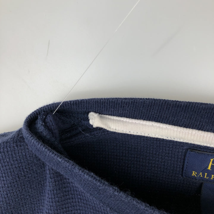 Ralph Lauren POLO RALPH LAUREN Thermal Ron T Waffle Men's L size cotton navy blue type Vintage Second Hand