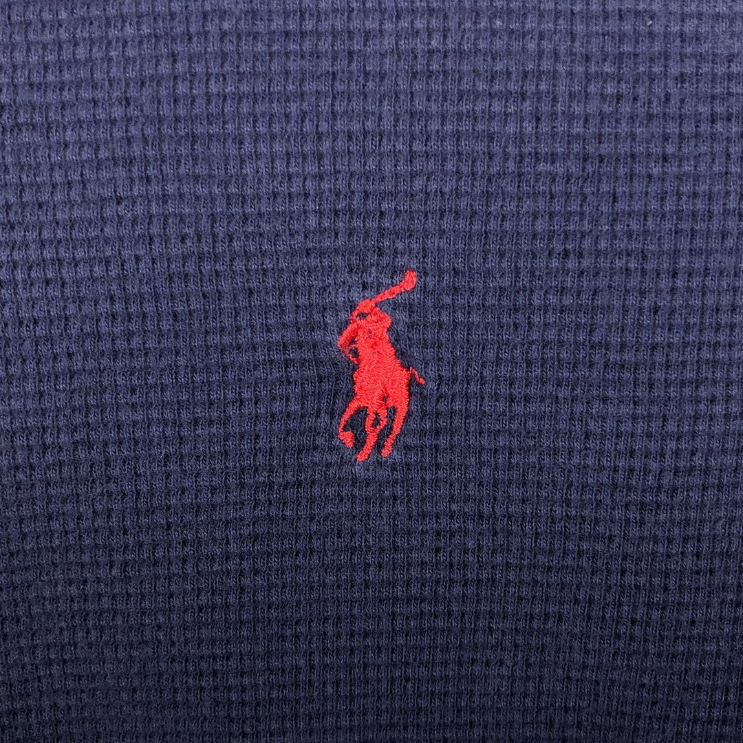 Ralph Lauren POLO RALPH LAUREN SLEEPWEAR Thermal Long T-shirt Waffle Men's L size cotton navy blue type Vintage Second Hand