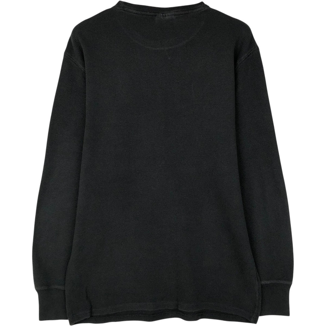 Ralph Lauren POLO RALPH LAUREN SLEEPWEAR Thermal Long T-shirt Waffle Men's L size cotton black type Vintage Second Hand