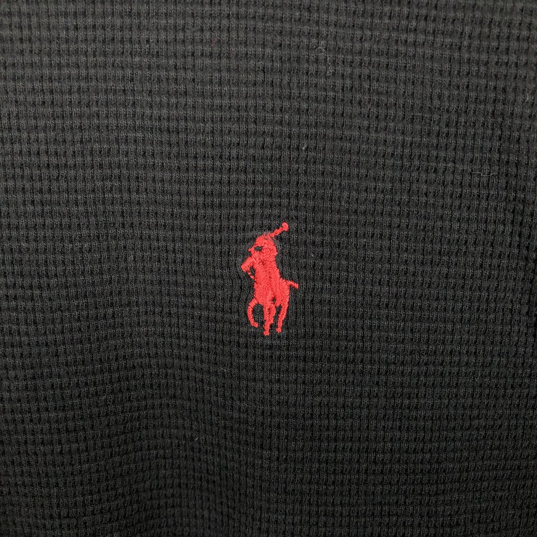 Ralph Lauren POLO RALPH LAUREN SLEEPWEAR Thermal Long T-shirt Waffle Men's L size cotton black type Vintage Second Hand