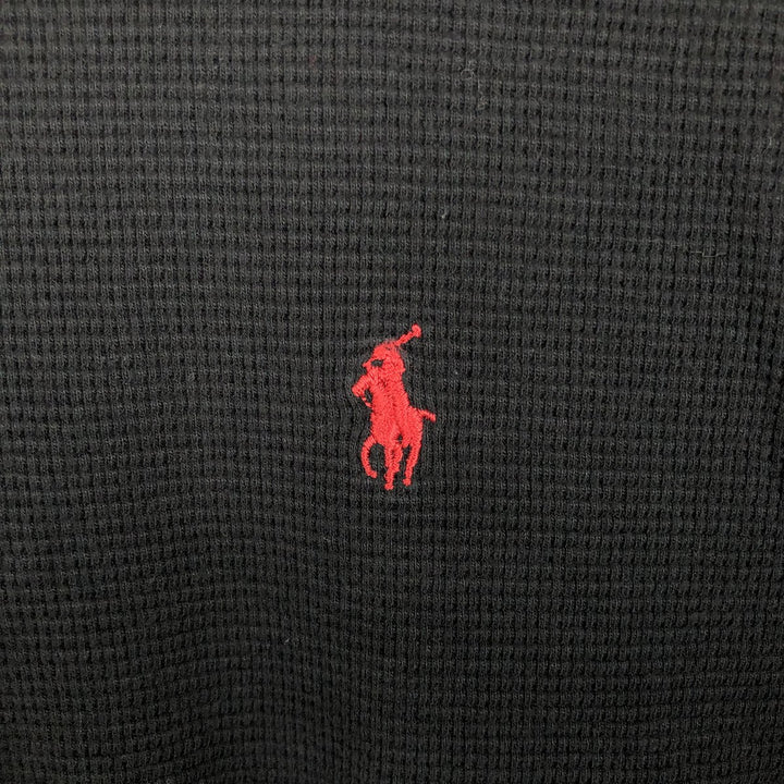 Ralph Lauren POLO RALPH LAUREN SLEEPWEAR Thermal Long T-shirt Waffle Men's L size cotton black type Vintage Second Hand