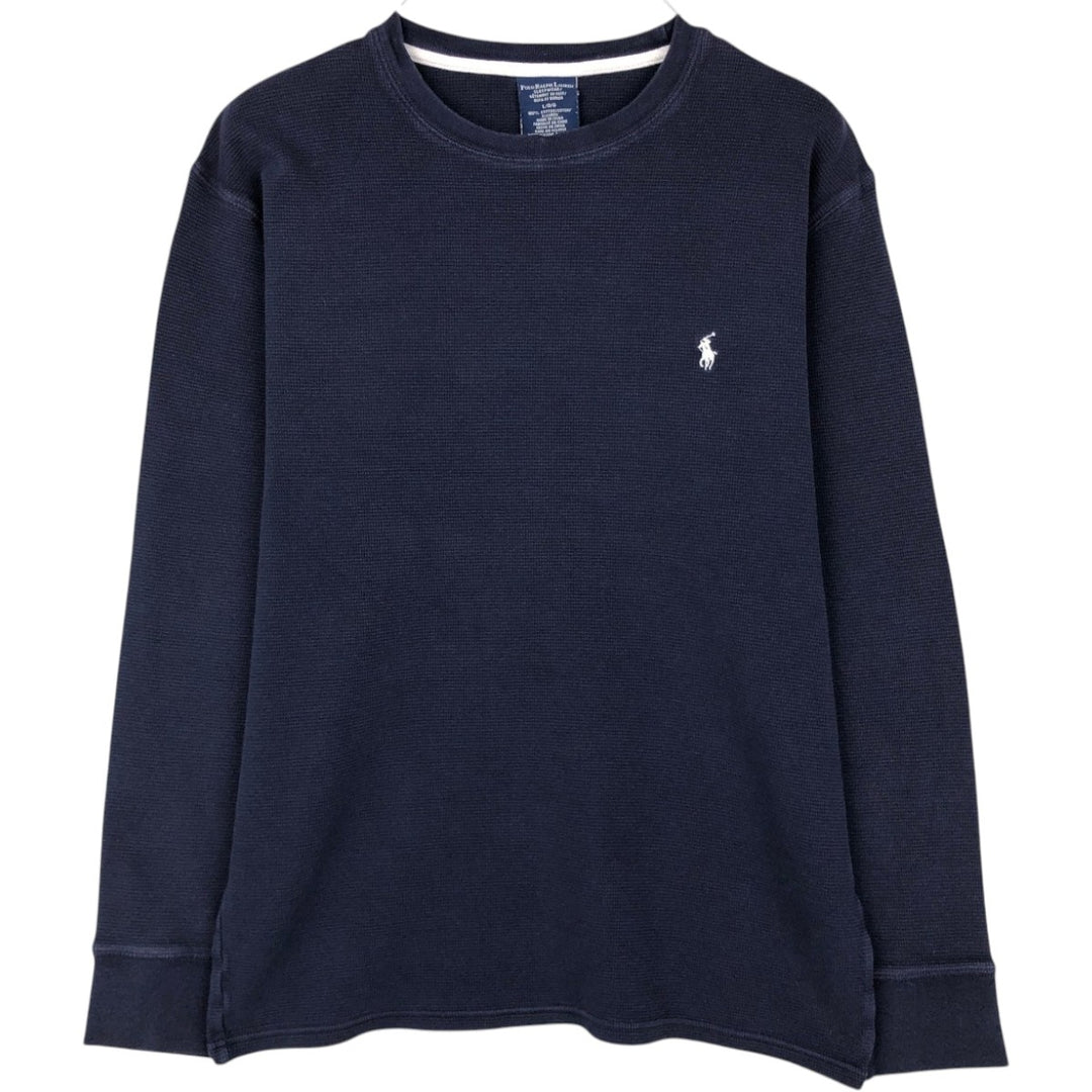 Ralph Lauren POLO RALPH LAUREN SLEEPWEAR Thermal Long T-Shirt, Men's Size L cotton navy blue type Vintage Second Hand