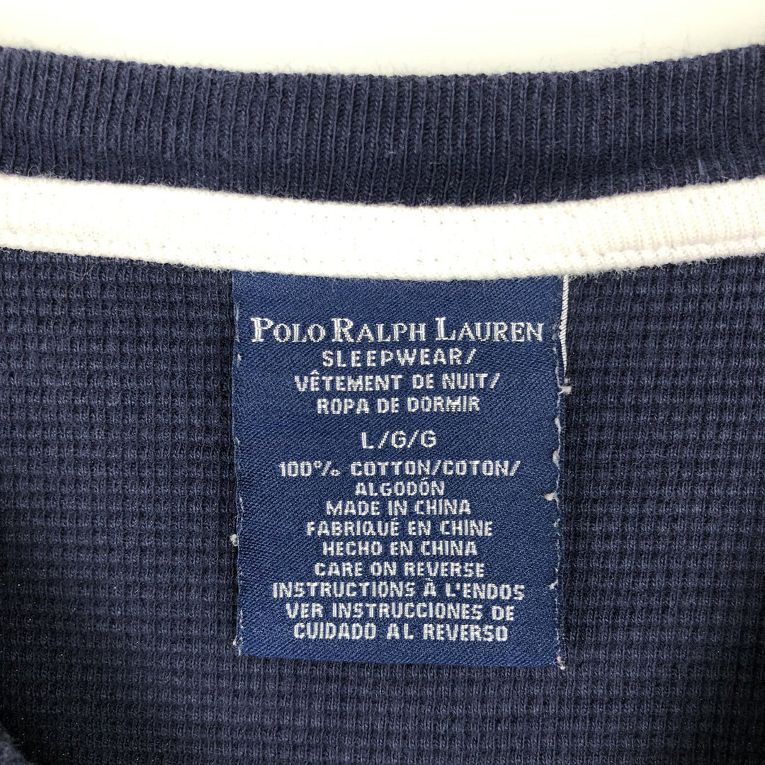 Ralph Lauren POLO RALPH LAUREN SLEEPWEAR Thermal Long T-Shirt, Men's Size L cotton navy blue type Vintage Second Hand