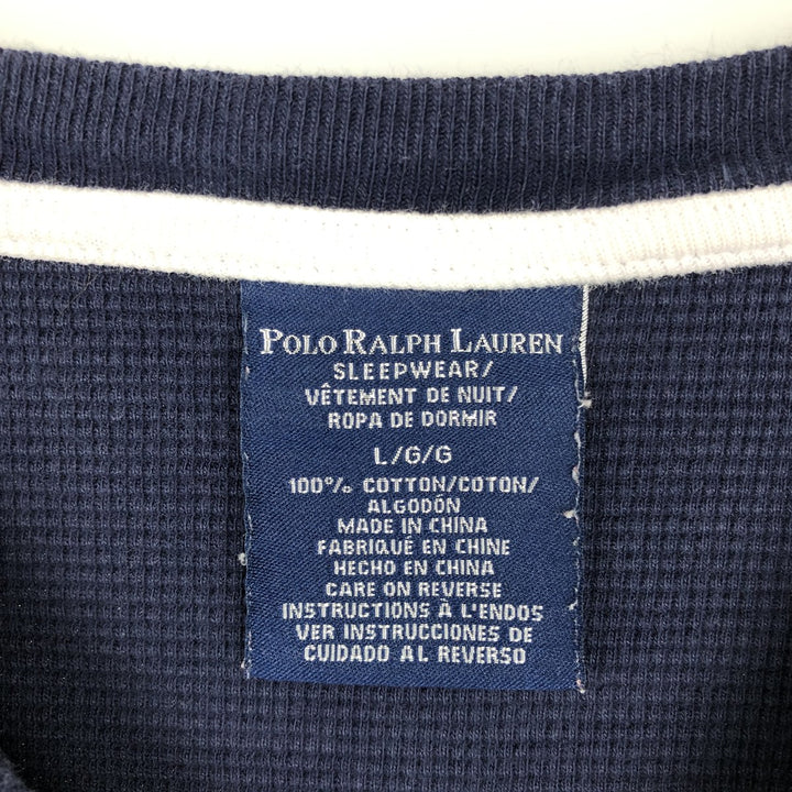 Ralph Lauren POLO RALPH LAUREN SLEEPWEAR Thermal Long T-Shirt, Men's Size L cotton navy blue type Vintage Second Hand