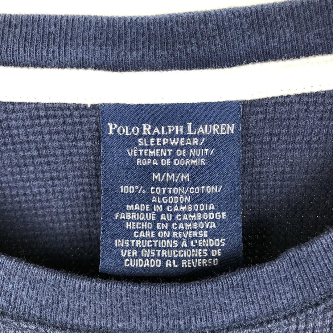 Ralph Lauren POLO RALPH LAUREN SLEEPWEAR Thermal Long T-Shirt, Men's Size Medium cotton navy blue type Vintage Second Hand