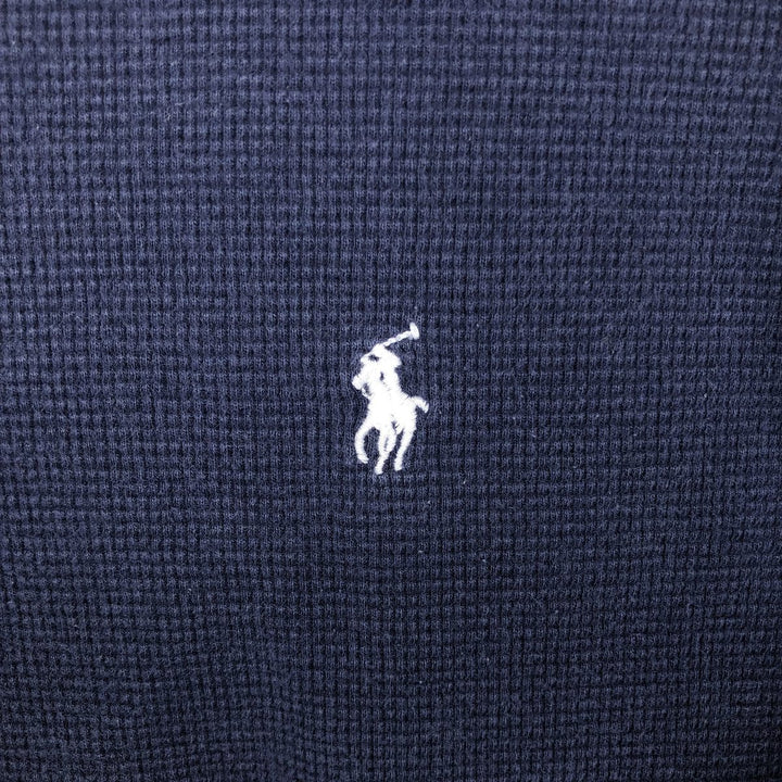 Ralph Lauren POLO RALPH LAUREN SLEEPWEAR Thermal Long T-Shirt, Men's Size Medium cotton navy blue type Vintage Second Hand