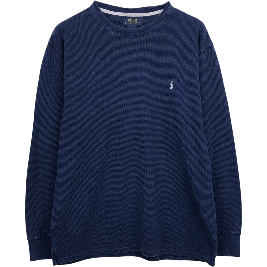 Ralph Lauren POLO RALPH LAUREN Thermal Long T-Shirt Men's XL cotton navy blue type Vintage Second Hand