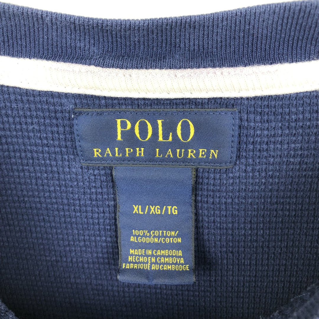 Ralph Lauren POLO RALPH LAUREN Thermal Long T-Shirt Men's XL cotton navy blue type Vintage Second Hand