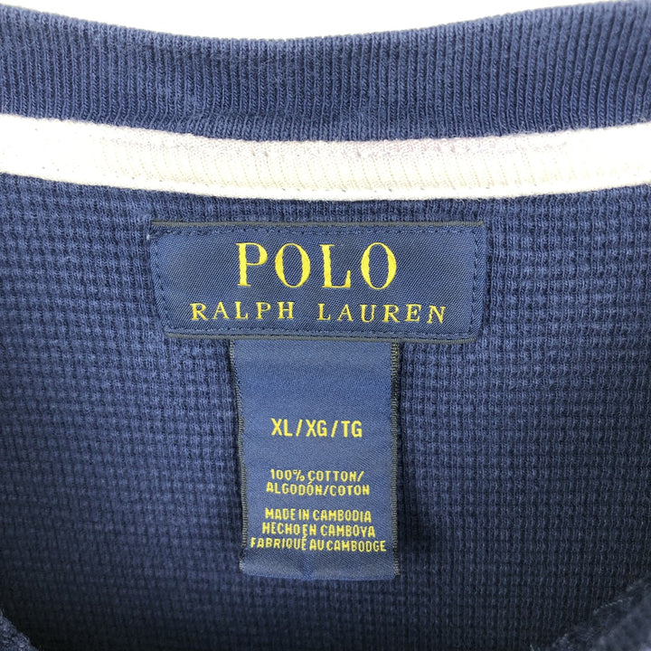 Ralph Lauren POLO RALPH LAUREN Thermal Long T-Shirt Men's XL cotton navy blue type Vintage Second Hand