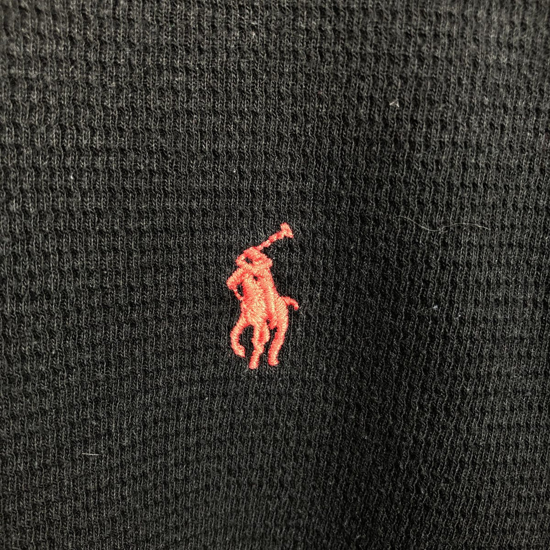 Ralph Lauren POLO RALPH LAUREN SLEEPWEAR Thermal Long T-shirt Honeycomb Men's L size cotton black type Vintage Second Hand