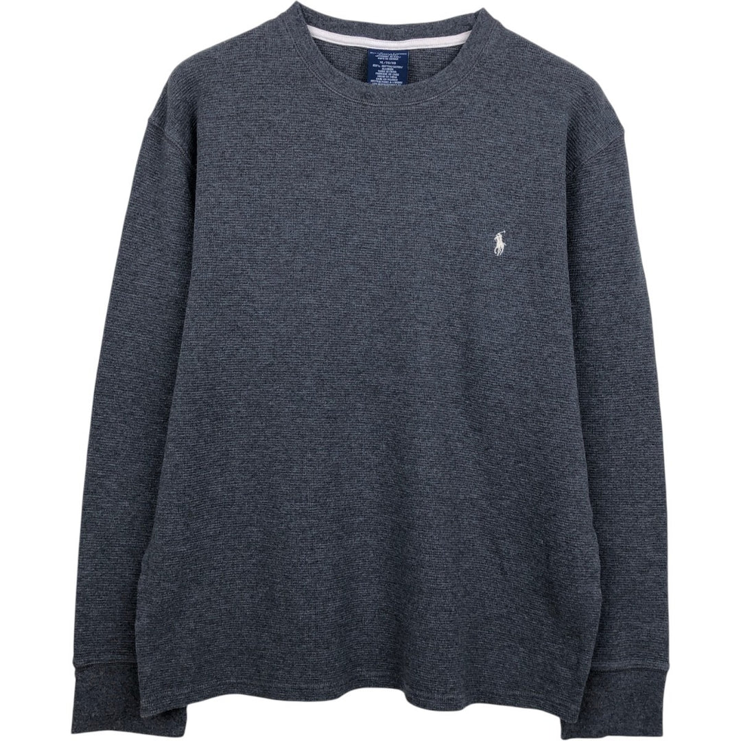 Ralph Lauren POLO RALPH LAUREN SLEEPWEAR long-sleeved T-shirt, men's size XL cotton Charcoal Vintage Second Hand