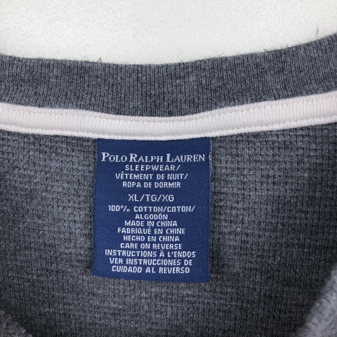Ralph Lauren POLO RALPH LAUREN SLEEPWEAR long-sleeved T-shirt, men's size XL cotton Charcoal Vintage Second Hand