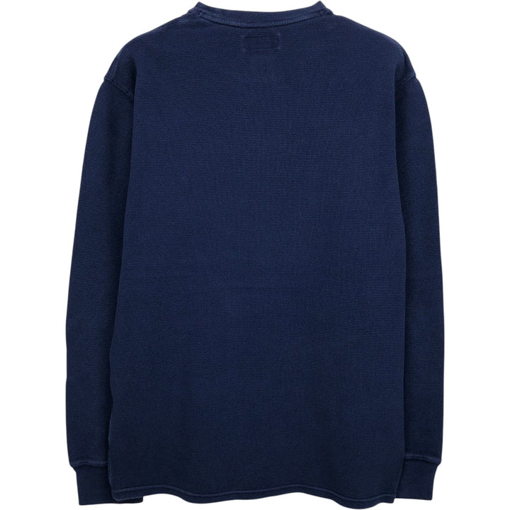 Ralph Lauren POLO RALPH LAUREN Thermal Long T-shirt Waffle Men's XL cotton navy blue type Vintage Second Hand