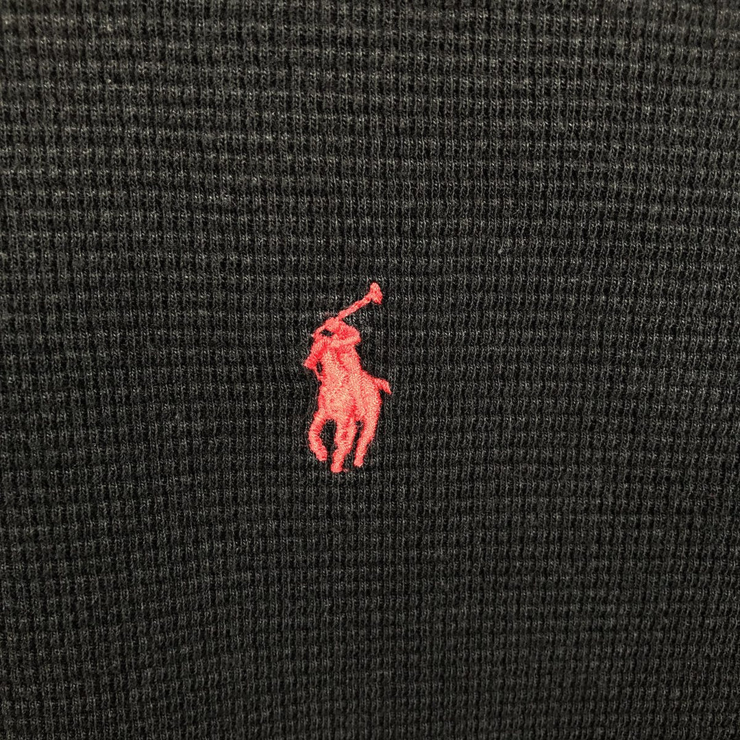 Ralph Lauren POLO RALPH LAUREN SLEEPWEAR Thermal Long T-shirt Waffle Men's XL cotton black type Vintage Second Hand