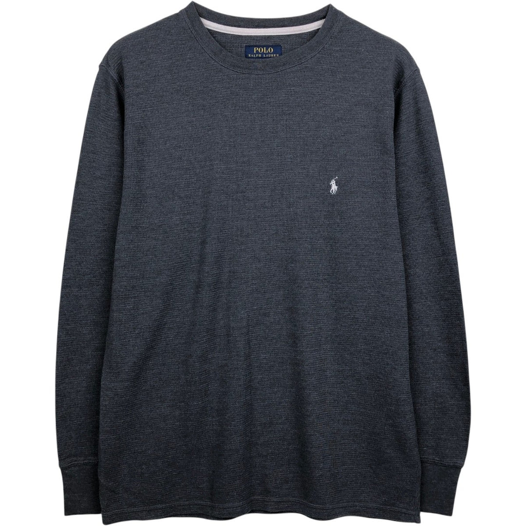 Ralph Lauren POLO RALPH LAUREN SLEEPWEAR Thermal Long T-shirt Honeycomb Men's L size cotton Charcoal Vintage Second Hand
