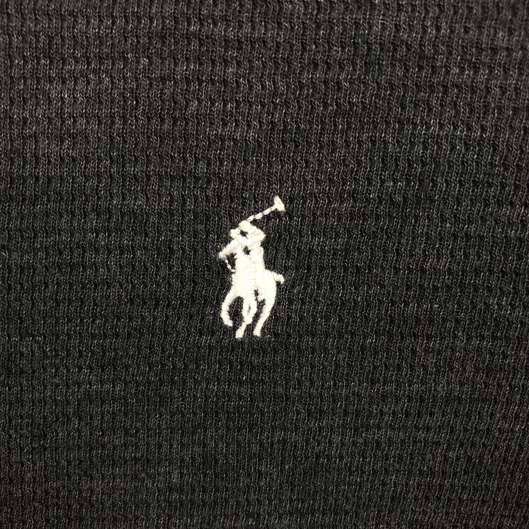 Ralph Lauren POLO RALPH LAUREN SLEEPWEAR Thermal Long T-shirt Honeycomb Men's L size cotton Charcoal Vintage Second Hand