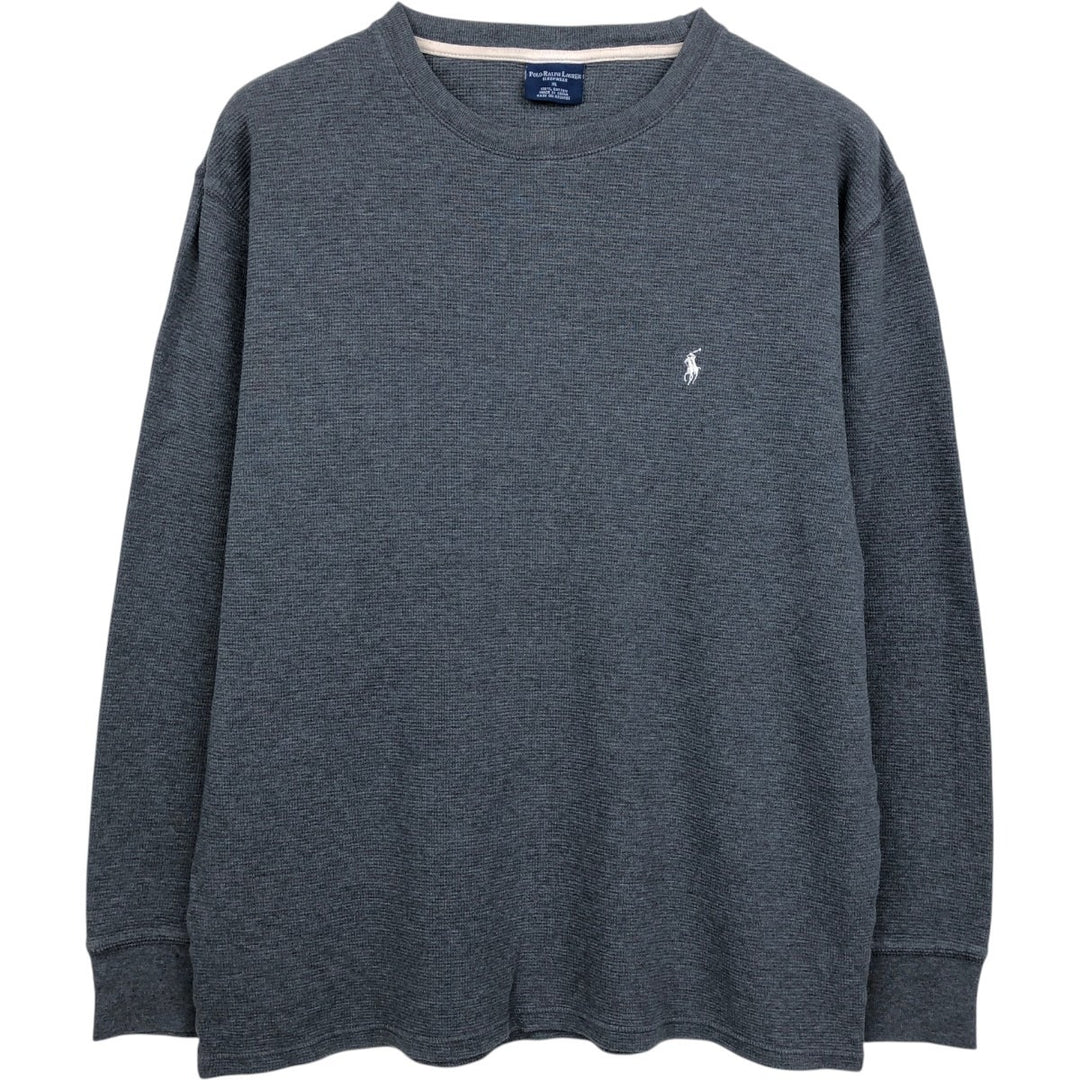 Ralph Lauren POLO RALPH LAUREN SLEEPWEAR Thermal Long T-shirt Waffle Men's XL cotton Charcoal Vintage Second Hand