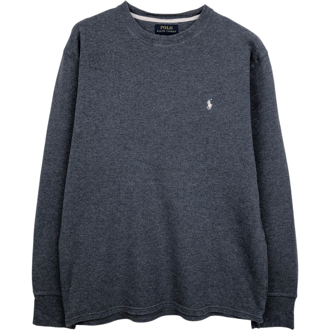 Ralph Lauren POLO RALPH LAUREN Thermal Long T-shirt Waffle Men's XL cotton Charcoal Vintage Second Hand