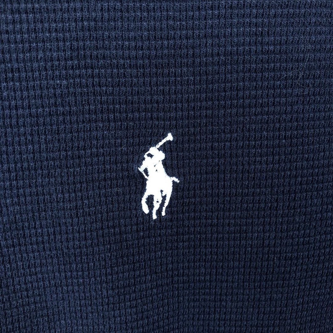 Ralph Lauren POLO RALPH LAUREN SLEEPWEAR Thermal Long T-Shirt, Men's Size Medium cotton navy blue type Vintage Second Hand