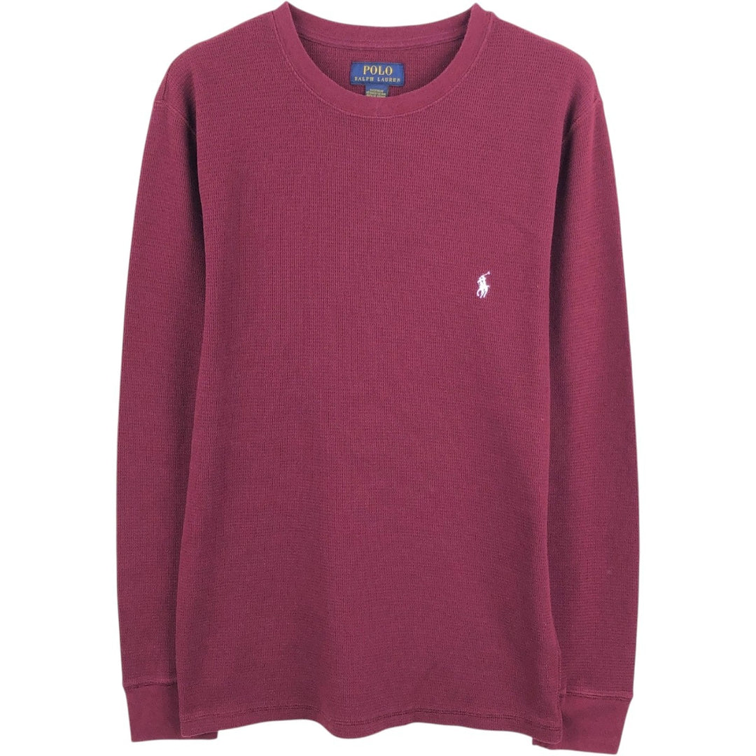 Ralph Lauren POLO RALPH LAUREN SLEEPWEAR Thermal Long T-Shirt, Men's Size Medium cotton burgundy type Vintage Second Hand