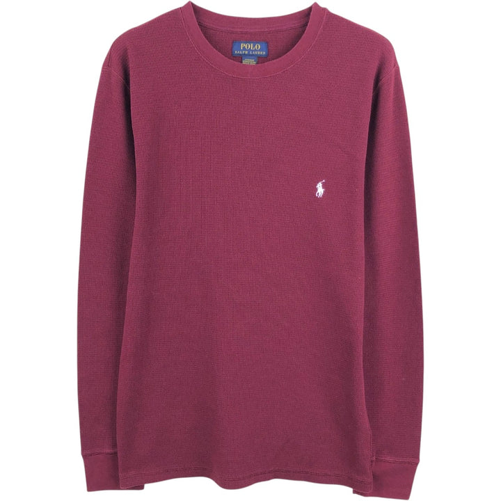 Ralph Lauren POLO RALPH LAUREN SLEEPWEAR Thermal Long T-Shirt, Men's Size Medium cotton burgundy type Vintage Second Hand