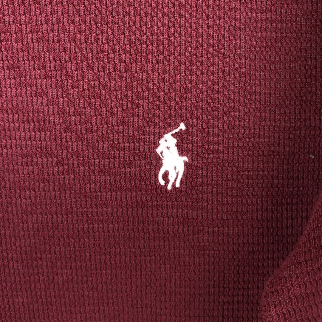 Ralph Lauren POLO RALPH LAUREN SLEEPWEAR Thermal Long T-Shirt, Men's Size Medium cotton burgundy type Vintage Second Hand
