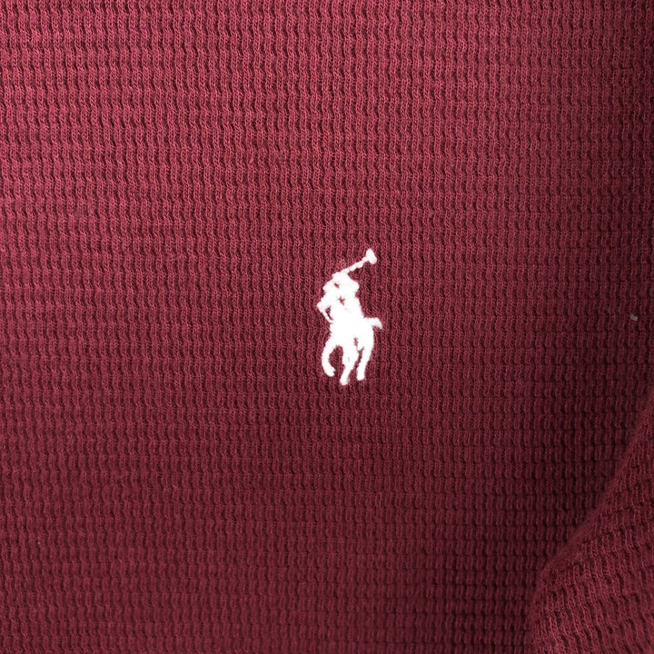 Ralph Lauren POLO RALPH LAUREN SLEEPWEAR Thermal Long T-Shirt, Men's Size Medium cotton burgundy type Vintage Second Hand