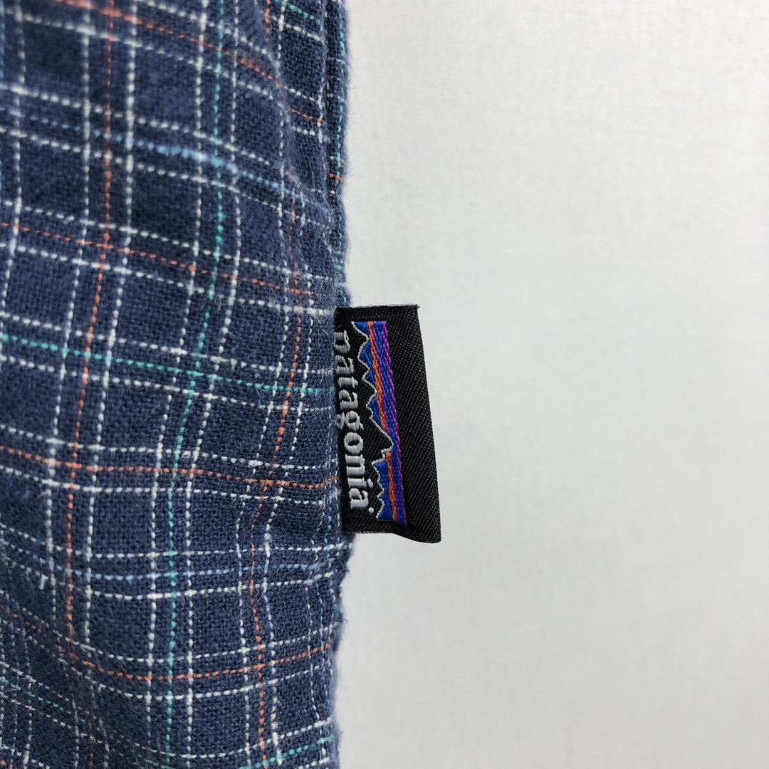 Patagonia 53139SP23 Check Pattern Short Sleeve Organic Cotton x Hemp Box Shirt Men's XXL equivalent Hemp blue type Vintage Second Hand