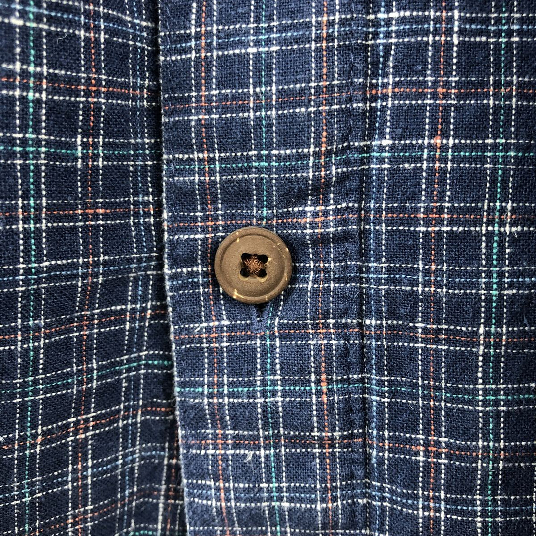 Patagonia 53139SP23 Check Pattern Short Sleeve Organic Cotton x Hemp Box Shirt Men's XXL equivalent Hemp blue type Vintage Second Hand