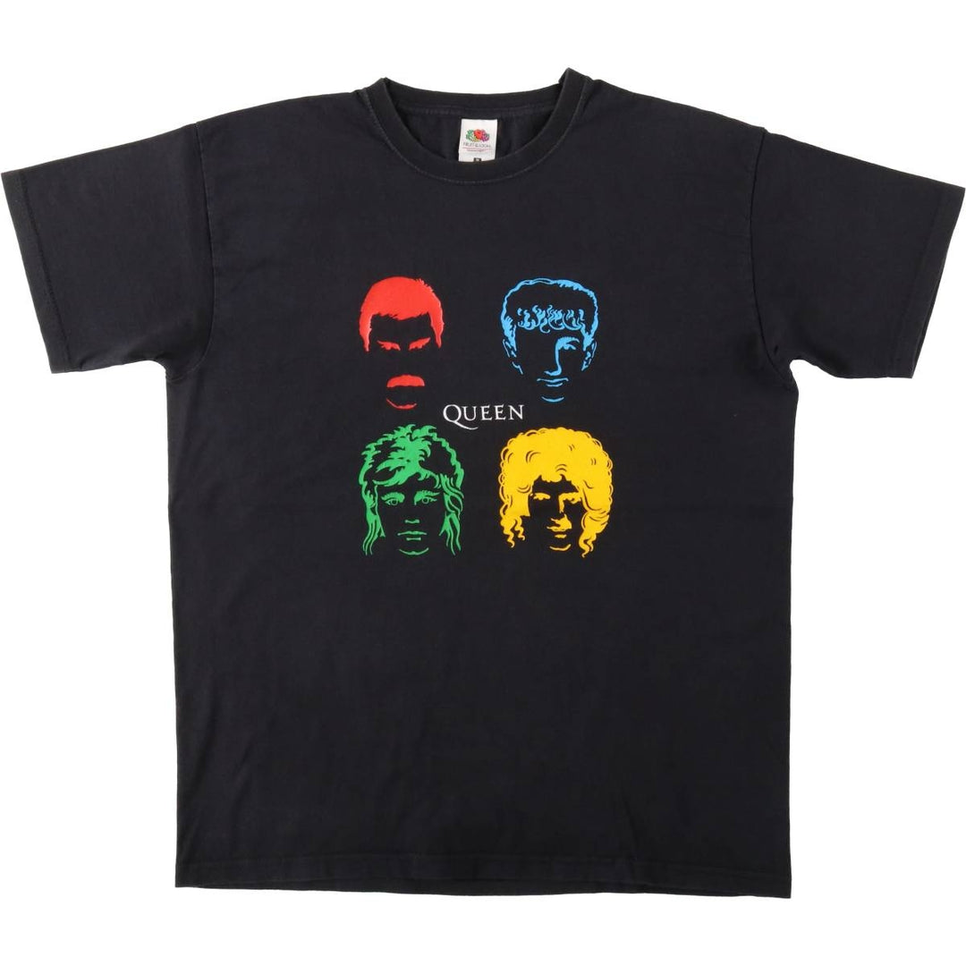 Fruit of the Loom QUEEN Band T-shirt (Men's size M) cotton black type Vintage Second Hand