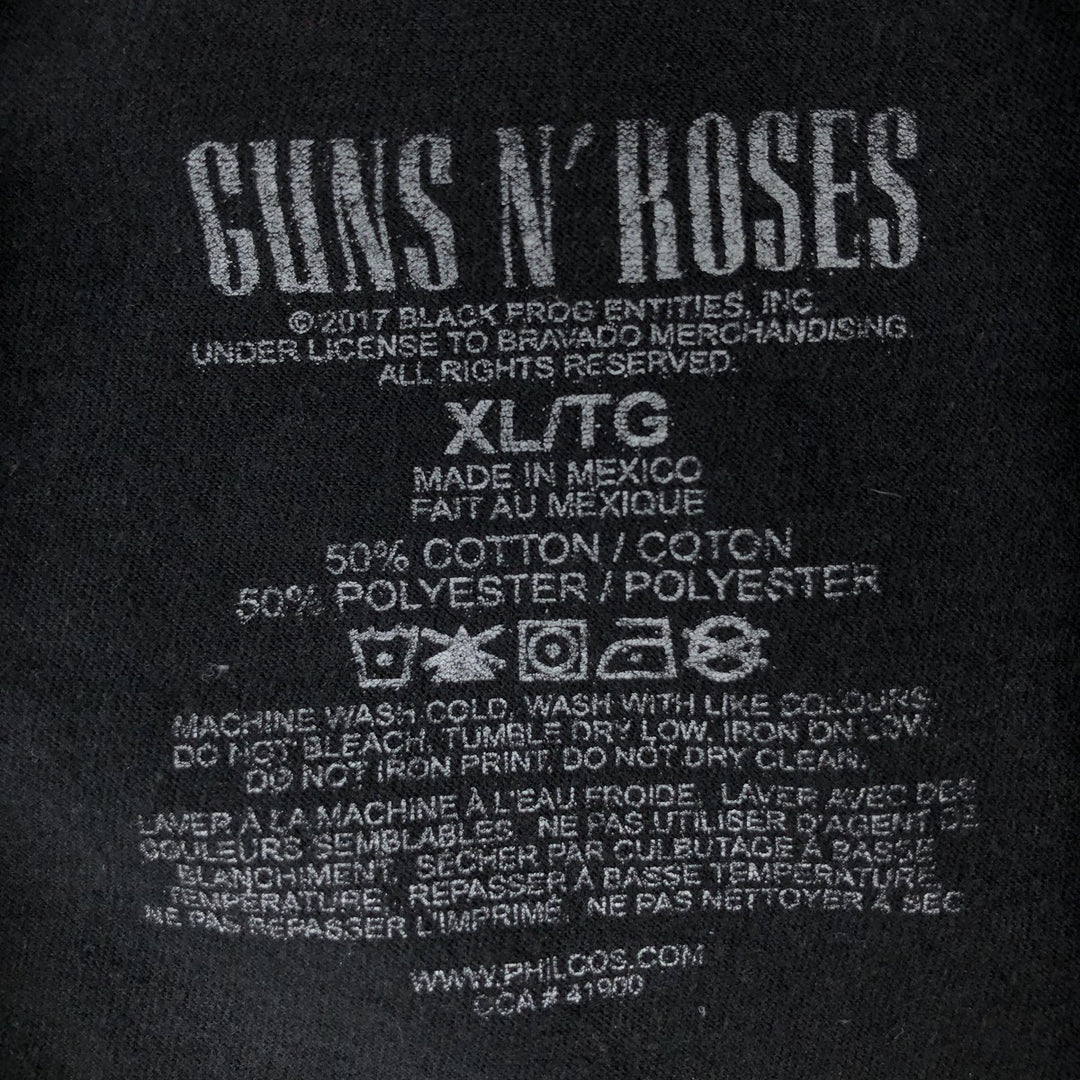 GUNS N' ROSES Guns N' Roses Band T-Shirt Band Tee Men's XL cotton black type Vintage Second Hand