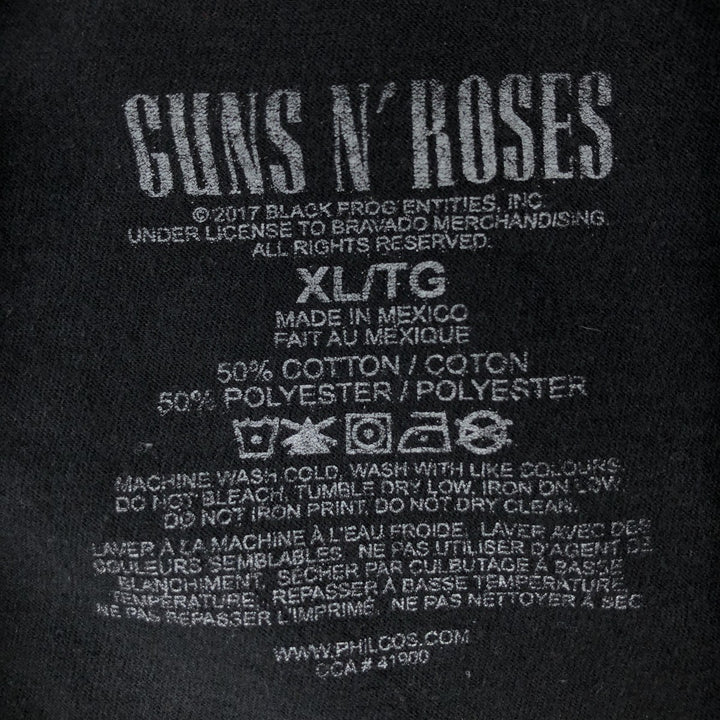 GUNS N' ROSES Guns N' Roses Band T-Shirt Band Tee Men's XL cotton black type Vintage Second Hand
