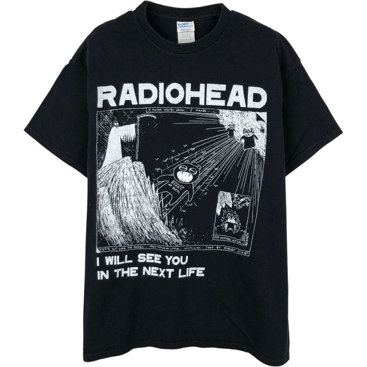 Port and Company x Radiohead Band T-shirt (Men's Size M) cotton black type Vintage Second Hand