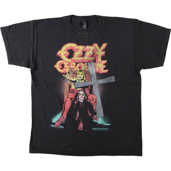 M&O Gold Ozzy Osbourne Band T-Shirt (Men's Size L) cotton black type Vintage Second Hand