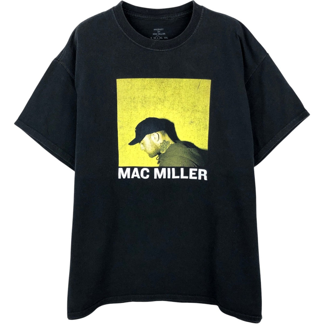 MAC MILLER Mac Miller Rap T-shirt Rap T Men's L size cotton black type Vintage Second Hand