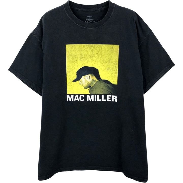 MAC MILLER Mac Miller Rap T-shirt Rap T Men's L size cotton black type Vintage Second Hand