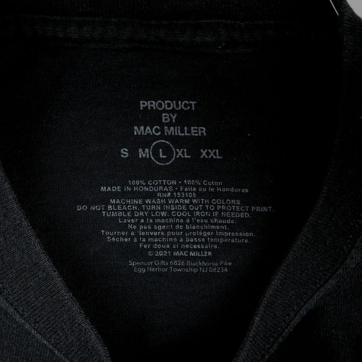 MAC MILLER Mac Miller Rap T-shirt Rap T Men's L size cotton black type Vintage Second Hand