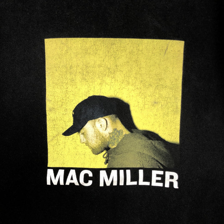MAC MILLER Mac Miller Rap T-shirt Rap T Men's L size cotton black type Vintage Second Hand