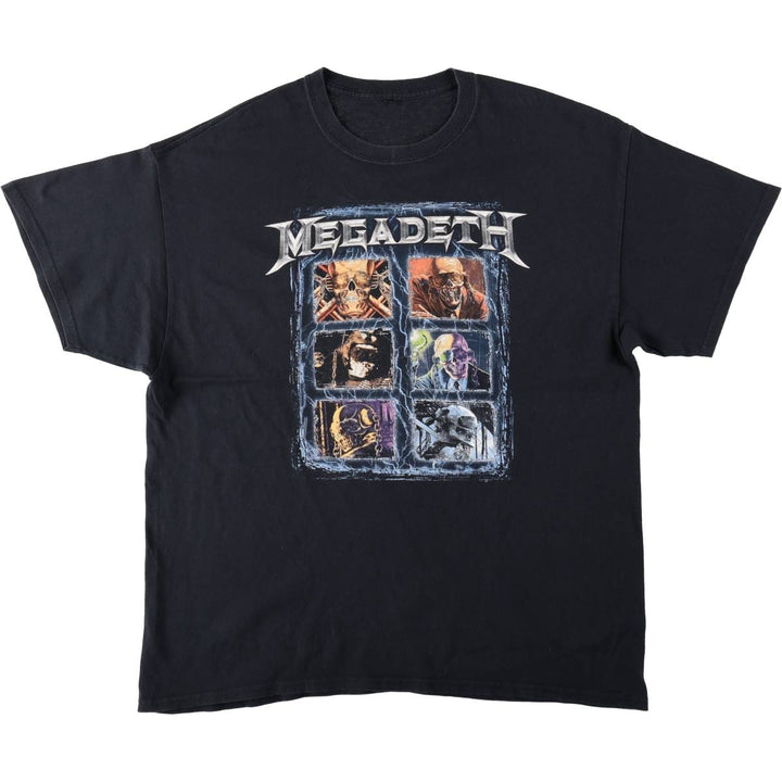 MEGADETH Band T-Shirt, Men's Size L unclear black type Vintage Second Hand