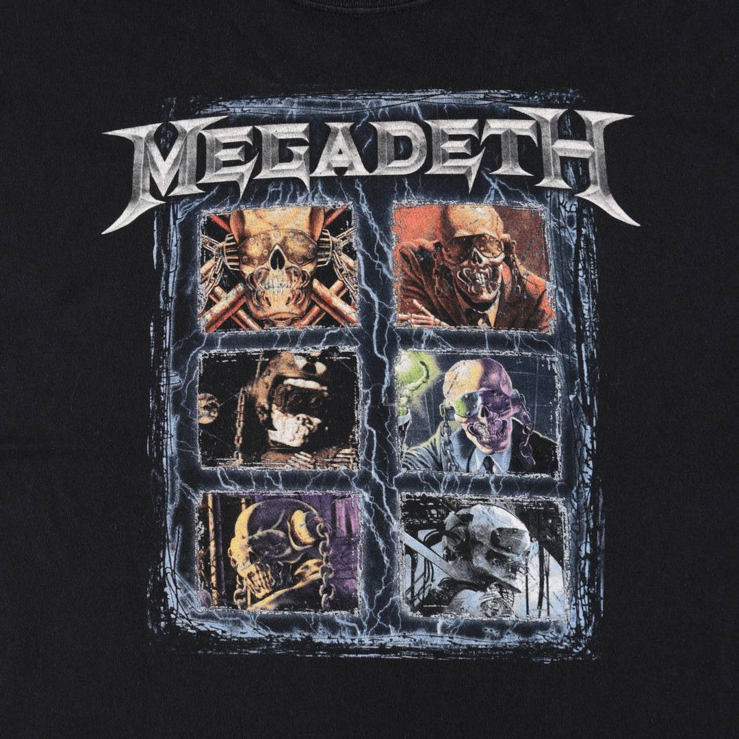 MEGADETH Band T-Shirt, Men's Size L unclear black type Vintage Second Hand