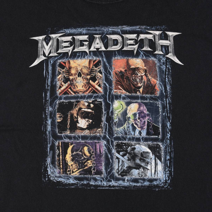 MEGADETH Band T-Shirt, Men's Size L unclear black type Vintage Second Hand